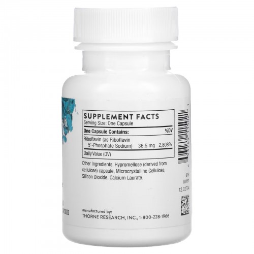 Thorne Research, Рибофлавин 5' фосфат, 60 капсул Thorne Research, Рибофлавин 5' фосфат, 60 капсул